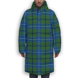 ScotsTee Shop Scottish Wishart Hunting Ancient Clan Premium Tartan Long Down Jacket Winter White Duck Down Plaid