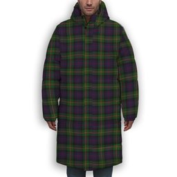 ScotsTee Shop Scottish MacDonell of Glengarry 3 Premium Tartan Long Down Jacket Winter White Duck Down Plaid