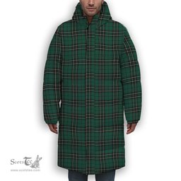 ScotsTee Shop Scottish McLean of Duart Hunting Modern Premium Tartan Long Down Jacket Winter White Duck Down Plaid