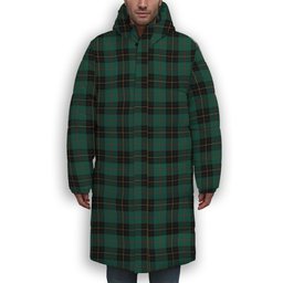 ScotsTee Shop Scottish McArthur-Fox Hunting Modern Premium Tartan Long Down Jacket Winter White Duck Down Plaid