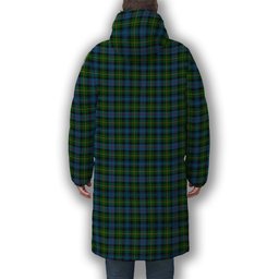 ScotsTee Shop Scottish MacLeod of Skye Premium Tartan Long Down Jacket Winter White Duck Down Plaid