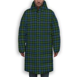 ScotsTee Shop Scottish MacLeod of Skye Premium Tartan Long Down Jacket Winter White Duck Down Plaid