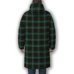 ScotsTee Shop Scottish Hyslop Hunting Premium Tartan Long Down Jacket Winter White Duck Down Plaid