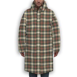 ScotsTee Shop Scottish Stewart Dress Modern SC Premium Tartan Long Down Jacket Winter White Duck Down Plaid