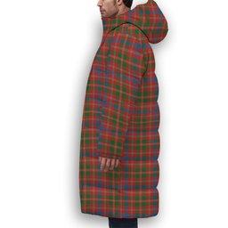 ScotsTee Shop Scottish MacDonald of Glenaladale Ancient Premium Tartan Long Down Jacket Winter White Duck Down Plaid