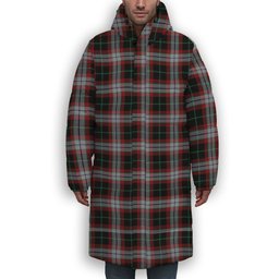 ScotsTee Shop Scottish Lindsay Hunting Ancient Premium Tartan Long Down Jacket Winter White Duck Down Plaid