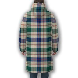ScotsTee Shop Scottish Guthrie Dress Modern Premium Tartan Long Down Jacket Winter White Duck Down Plaid