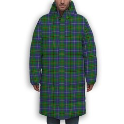 ScotsTee Shop Scottish Turnbull Hunting SC Premium Tartan Long Down Jacket Winter White Duck Down Plaid