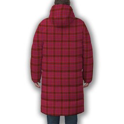 ScotsTee Shop Scottish Lumsden of Clova Modern Premium Tartan Long Down Jacket Winter White Duck Down Plaid