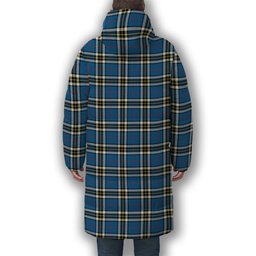 ScotsTee Shop Scottish Thompson Dress Blue Modern Premium Tartan Long Down Jacket Winter White Duck Down Plaid