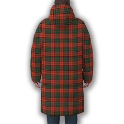 ScotsTee Shop Scottish Stewart of Appin Ancient Premium Tartan Long Down Jacket Winter White Duck Down Plaid