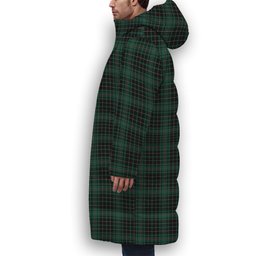 ScotsTee Shop Scottish McAuley Hunting Modern Premium Tartan Long Down Jacket Winter White Duck Down Plaid