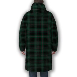 ScotsTee Shop Scottish McAuley Hunting Modern Premium Tartan Long Down Jacket Winter White Duck Down Plaid