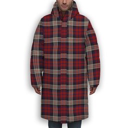 ScotsTee Shop Scottish McDonald Dress Irish Premium Tartan Long Down Jacket Winter White Duck Down Plaid
