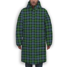 ScotsTee Shop Scottish Sinclair of Ulster Ancient Premium Tartan Long Down Jacket Winter White Duck Down Plaid