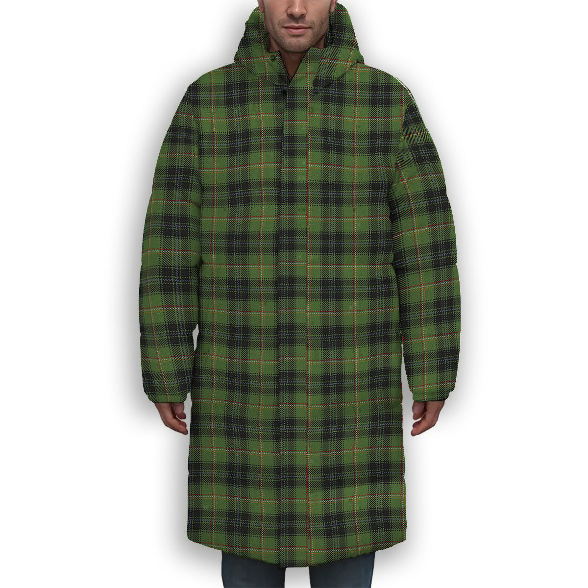 ScotsTee Shop Scottish Lorne Marquis of Premium Tartan Long Down Jacket Winter White Duck Down Plaid
