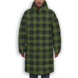 ScotsTee Shop Scottish Lorne Marquis of Premium Tartan Long Down Jacket Winter White Duck Down Plaid