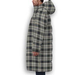 ScotsTee Shop Scottish MacTavish of Dunardry Dress Premium Tartan Long Down Jacket Winter White Duck Down Plaid