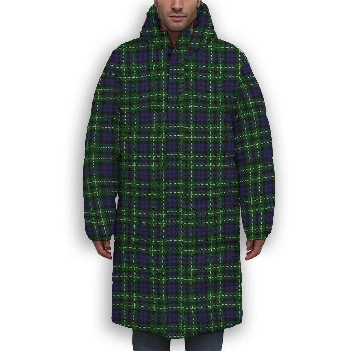 ScotsTee Shop Scottish Graham of Montrose 2 Premium Tartan Long Down Jacket Winter White Duck Down Plaid