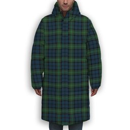 ScotsTee Shop Scottish Kerr Hunting Modern Premium Tartan Long Down Jacket Winter White Duck Down Plaid