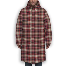 ScotsTee Shop Scottish McFarland Dress Modern Premium Tartan Long Down Jacket Winter White Duck Down Plaid