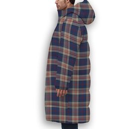 ScotsTee Shop Scottish Stewart of Appin Hunting Dress Premium Tartan Long Down Jacket Winter White Duck Down Plaid