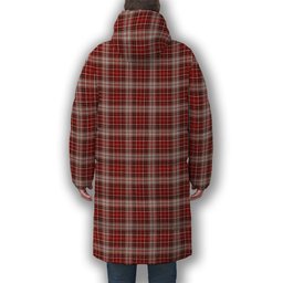 ScotsTee Shop Scottish McDougall Dress Premium Tartan Long Down Jacket Winter White Duck Down Plaid