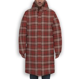 ScotsTee Shop Scottish McDougall Dress Premium Tartan Long Down Jacket Winter White Duck Down Plaid
