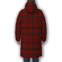 ScotsTee Shop Scottish MacDonell of Glengarry 4 Premium Tartan Long Down Jacket Winter White Duck Down Plaid
