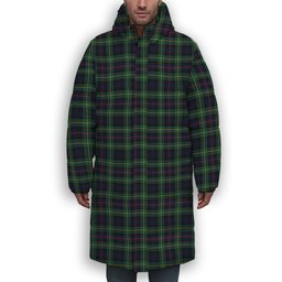ScotsTee Shop Scottish McLeod of Skye Modern Premium Tartan Long Down Jacket Winter White Duck Down Plaid