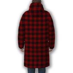 ScotsTee Shop Scottish MacLeod of Raasay Highland Premium Tartan Long Down Jacket Winter White Duck Down Plaid