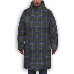 ScotsTee Shop Scottish Ogilvie (Ogilvy) Hunting Modern Premium Tartan Long Down Jacket Winter White Duck Down Plaid