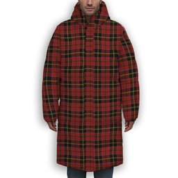 ScotsTee Shop Scottish MacAlister of Skye Modern Premium Tartan Long Down Jacket Winter White Duck Down Plaid