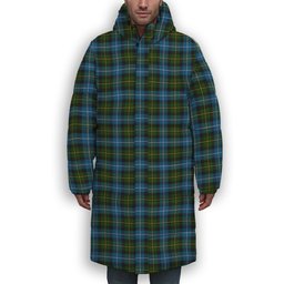 ScotsTee Shop Scottish McNeil of Barra Premium Tartan Long Down Jacket Winter White Duck Down Plaid