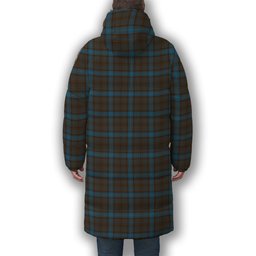 ScotsTee Shop Scottish Hanna of Leith yellow line Premium Tartan Long Down Jacket Winter White Duck Down Plaid