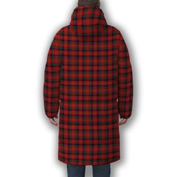 ScotsTee Shop Scottish Robertson White line New Modern Premium Tartan Long Down Jacket Winter White Duck Down Plaid