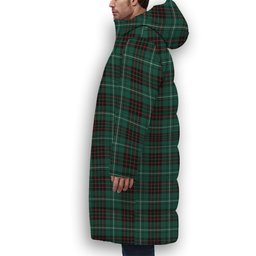 ScotsTee Shop Scottish MacAuley of Lewis Modern Premium Tartan Long Down Jacket Winter White Duck Down Plaid