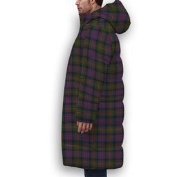 ScotsTee Shop Scottish MacDonell of Glengarry 2 Premium Tartan Long Down Jacket Winter White Duck Down Plaid