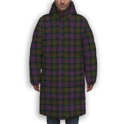 ScotsTee Shop Scottish MacDonell of Glengarry 2 Premium Tartan Long Down Jacket Winter White Duck Down Plaid