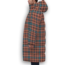ScotsTee Shop Scottish Hannay Dress Modern Premium Tartan Long Down Jacket Winter White Duck Down Plaid