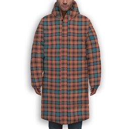 ScotsTee Shop Scottish Hannay Dress Modern Premium Tartan Long Down Jacket Winter White Duck Down Plaid