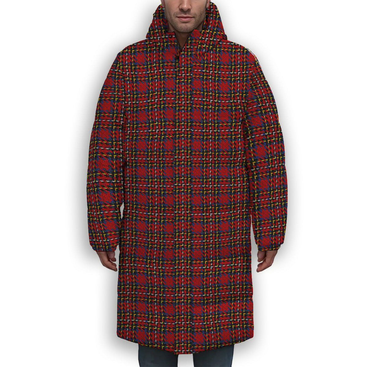 ScotsTee Shop Scottish Stewart Royal 1988 M&S Premium Tartan Long Down Jacket Winter White Duck Down Plaid
