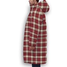 ScotsTee Shop Scottish MacFie Dress Modern Premium Tartan Long Down Jacket Winter White Duck Down Plaid