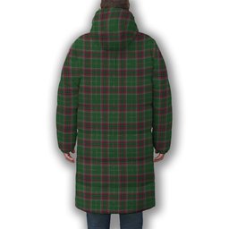 ScotsTee Shop Scottish Gray Hunting Modern Premium Tartan Long Down Jacket Winter White Duck Down Plaid