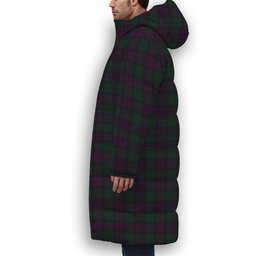 ScotsTee Shop Scottish MacArthur of Milton Hunting Premium Tartan Long Down Jacket Winter White Duck Down Plaid