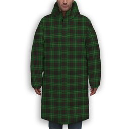 ScotsTee Shop Scottish McAuley of Lewis Premium Tartan Long Down Jacket Winter White Duck Down Plaid