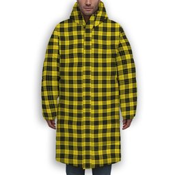 ScotsTee Shop Scottish MacLeod of Lewis Modern Premium Tartan Long Down Jacket Winter White Duck Down Plaid