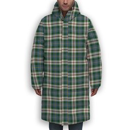 ScotsTee Shop Scottish McLeod Of Californian Ancient Premium Tartan Long Down Jacket Winter White Duck Down Plaid