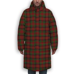 ScotsTee Shop Scottish MacNicol Inverness Tweed Mill Co Ltd Premium Tartan Long Down Jacket Winter White Duck Down Plaid