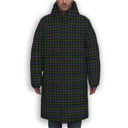 ScotsTee Shop Scottish Murray of Atholl Modern Premium Tartan Long Down Jacket Winter White Duck Down Plaid